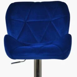 Eris Blue Velvet Chrome Base Kitchen Stool -Furniture Specialty Store eris blue 5