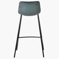 Fallow Dark Grey Velvet Black Leg Bar Stool -Furniture Specialty Store fallow dark grey black leg 3