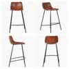 Fallow Vintage Brown Faux Leather Black Leg Bar Stool -Furniture Specialty Store fallow vintage brown black leg 5