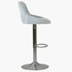 Ferrero Grey Boucle Brushed Steel Swivel Bar Stool -Furniture Specialty Store ferrero grey boucle 1