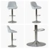 Ferrero Grey Boucle Brushed Steel Swivel Bar Stool -Furniture Specialty Store ferrero grey boucle 4