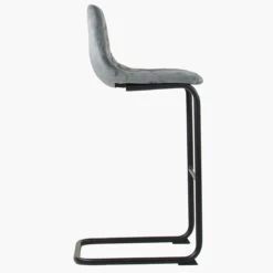 Finn Dark Grey Velvet Black Leg Barstool -Furniture Specialty Store finn dark grey 3