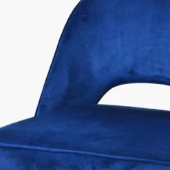 Flair Blue Velvet Dining Chair With Black Silver Legs