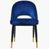 Flair Blue Velvet Dining Chair With Black Gold Legs -Furniture Specialty Store flair blue gold tip 3 1