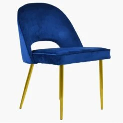 Flair Blue Velvet Dining Chair With Gold Legs -Furniture Specialty Store flair blue velvet gold leg 1