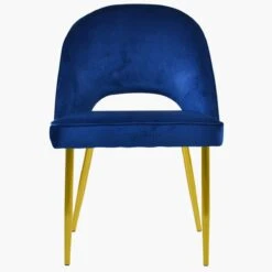 Flair Blue Velvet Dining Chair With Gold Legs -Furniture Specialty Store flair blue velvet gold leg 2