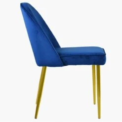Flair Blue Velvet Dining Chair With Gold Legs -Furniture Specialty Store flair blue velvet gold leg 3