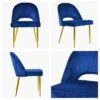 Flair Blue Velvet Dining Chair With Gold Legs