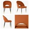 Flair Burnt Orange Velvet Dining Chair With Black / Gold Leg 2 Flair Burnt Orange Velvet Dining Chair With Black / Gold Leg -Furniture Specialty Store flair burnt gold tip 4