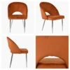 Flair Burnt Orange Velvet Dining Chair With Chrome Leg 1 Flair Burnt Orange Velvet Dining Chair With Chrome Leg -Furniture Specialty Store flair burnt office chrome 5