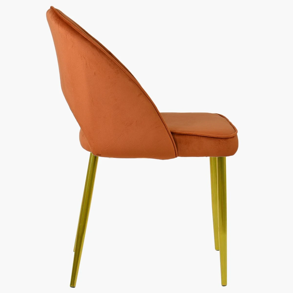 Flair Burnt Orange Velvet Dining Chair With Gold Leg 6 Flair Burnt Orange Velvet Dining Chair With Gold Leg - Image 4