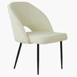 Flair Cream Boucle Dining Chair With Black Leg -Furniture Specialty Store flair cream cinda black 2