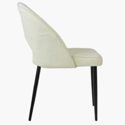 Flair Cream Boucle Dining Chair With Black Leg -Furniture Specialty Store flair cream cinda black 3
