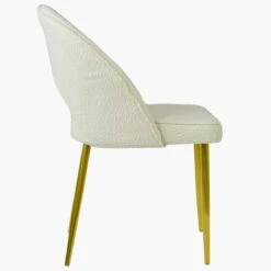 Flair Cream Boucle Dining Chair With Gold Leg -Furniture Specialty Store flair cream cinda gold 3