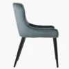 Heron Dark Grey Velvet Dining Chair With Black Legs -Furniture Specialty Store flair dakr grey velvet black 1