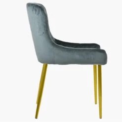 Heron Dark Grey Velvet Dining Chair With Gold Legs -Furniture Specialty Store flair dakr grey velvet gold 1