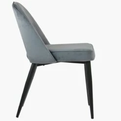 Flair Dark Grey Velvet Dining Chair With Black Legs -Furniture Specialty Store flair dark grey 3 1