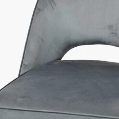 Flair Dark Grey Velvet Dining Chair With Gold Legs -Furniture Specialty Store flair dark grey gold tip 1 2