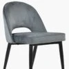 Flair Dark Grey Velvet Dining Chair With Black Gold Legs -Furniture Specialty Store flair dark grey gold tip 2 1