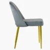Flair Dark Grey Velvet Dining Chair With Gold Legs