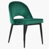 Flair Green Velvet Dining Chair With Black Legs