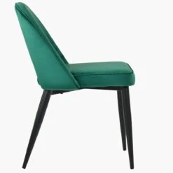 Flair Green Velvet Dining Chair With Black Legs -Furniture Specialty Store flair green velvet black leg 3 1