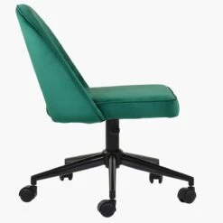 Flair Green Velvet Swivel Home Office Chair With Black Base -Furniture Specialty Store flair green velvet black office 3