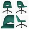 Flair Green Velvet Swivel Home Office Chair With Black Base -Furniture Specialty Store flair green velvet black office white