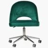 Flair Green Velvet Swivel Home Office Chair With Chrome Base -Furniture Specialty Store flair green velvet chrome office 1