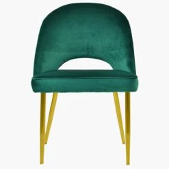 Flair Green Velvet Dining Chair With Gold Legs -Furniture Specialty Store flair green velvet gold leg 2