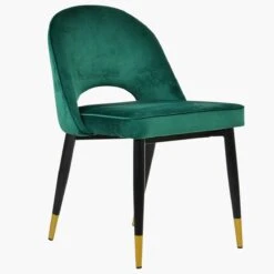 Flair Green Velvet Dining Chair With Black Gold Legs 8 Flair Green Velvet Dining Chair With Black Gold Legs -Furniture Specialty Store flair green velvet gold tip 4 1