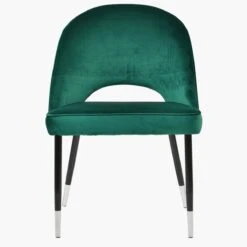 Flair Green Velvet Dining Chair With Black Silver Legs -Furniture Specialty Store flair green velvet silver tip 2