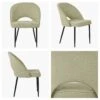 Flair Mink Boucle Dining Chair With Black Leg