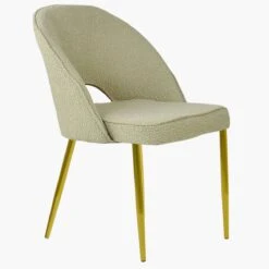 Flair Mink Boucle Dining Chair With Gold Leg -Furniture Specialty Store flair mink gold 3