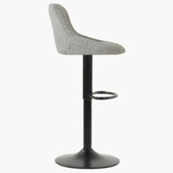 Fleur Stone Grey Boucle Black Base Breakfast Stool -Furniture Specialty Store fleur beige 1