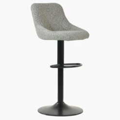 Fleur Stone Grey Boucle Black Base Breakfast Stool -Furniture Specialty Store fleur beige 2