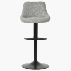 Fleur Stone Grey Boucle Black Base Breakfast Stool -Furniture Specialty Store fleur beige 3
