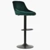 Fleur Green Velvet Black Base Kitchen Stool -Furniture Specialty Store fleur dark green 1