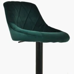 Fleur Green Velvet Black Base Kitchen Stool -Furniture Specialty Store fleur dark green 4