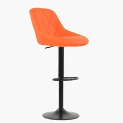 Fleur Orange Faux Leather Black Base Barstool -Furniture Specialty Store fleur orange 1