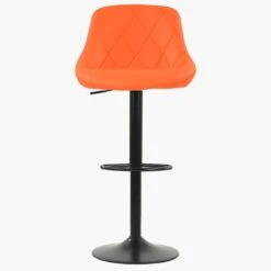 Fleur Orange Faux Leather Black Base Barstool -Furniture Specialty Store fleur orange 2