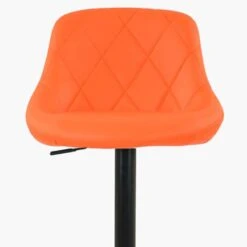 Fleur Orange Faux Leather Black Base Barstool -Furniture Specialty Store fleur orange 4