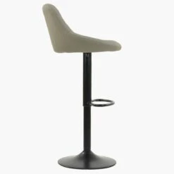 Fleur Taupe Faux Leather Black Base Bar Stool -Furniture Specialty Store fleur taupe 2