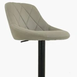 Fleur Taupe Faux Leather Black Base Bar Stool -Furniture Specialty Store fleur taupe 4