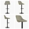 Fleur Taupe Faux Leather Black Base Bar Stool -Furniture Specialty Store fleur taupe 5