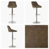 Flo Antique Brown Faux Leather Swivel Bar Stool -Furniture Specialty Store flo antique brown 4
