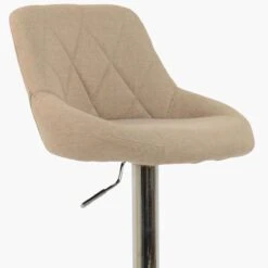 Flo Light Brown Fabric Chrome Base Barstool -Furniture Specialty Store flo biscuit 4