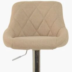 Flo Light Brown Fabric Chrome Base Barstool -Furniture Specialty Store flo biscuit 5