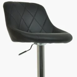 Flo Black Faux Leather Chrome Base Bar Stool -Furniture Specialty Store flo black 4