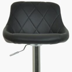 Flo Black Faux Leather Chrome Base Bar Stool -Furniture Specialty Store flo black 5